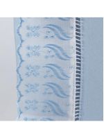 Jogo cama lençol paris queen percal 180 fios 100% algodão lese bordada 4 peças - azul claro