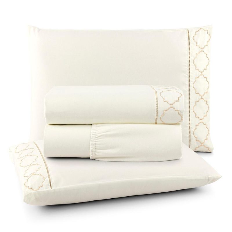 Jogo cama lençol santoro king micropercal 300 fios 4 peças - palha