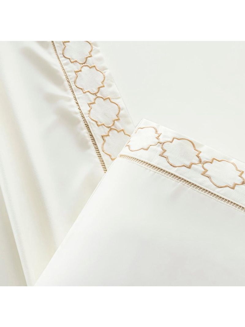 Jogo cama lençol santoro king micropercal 300 fios 4 peças - palha