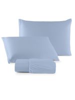 Jogo cama lençol sonnet casal padrão malha lisa 100% algodão macio 3 peças - azul claro