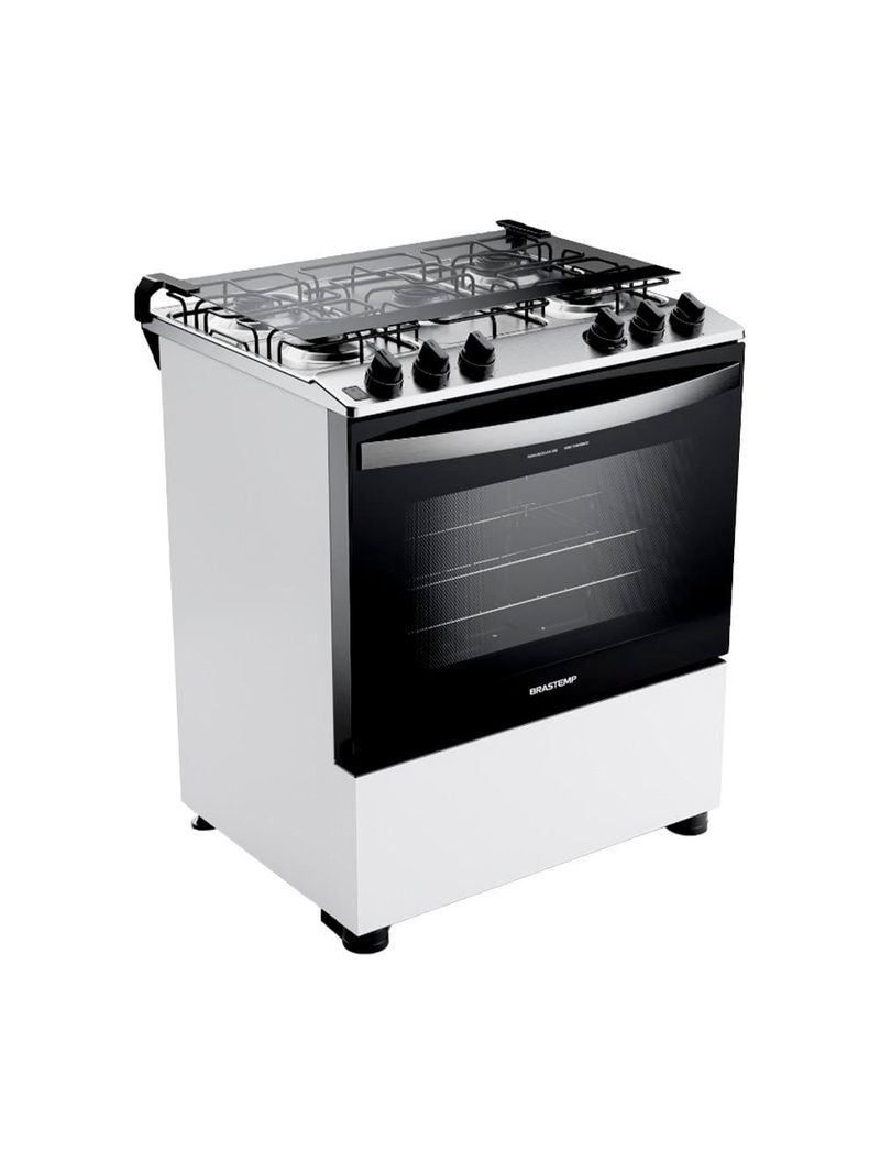 Fogão 5 bocas brastemp bfs5ndb forno 96l queimadores rápidos bivolt branco