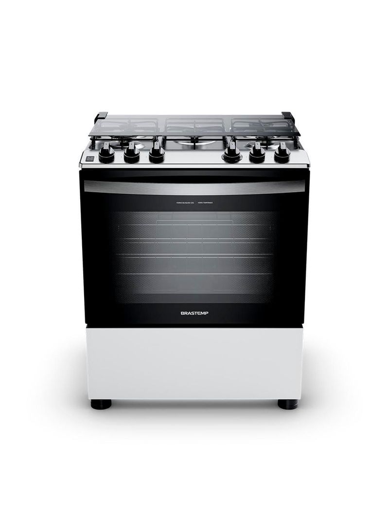 Fogão 5 bocas brastemp bfs5ndb forno 96l queimadores rápidos bivolt branco