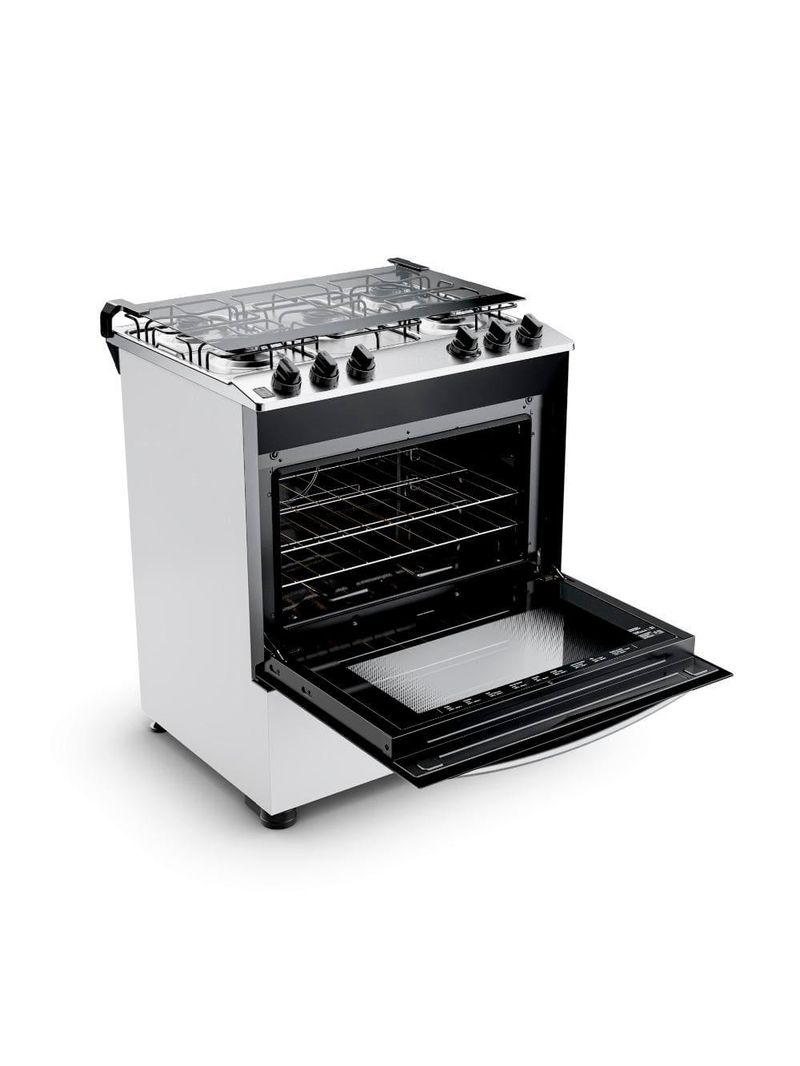 Fogão 5 bocas brastemp bfs5ndb forno 96l queimadores rápidos bivolt branco