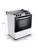Fogão 5 bocas brastemp bfs5ndb forno 96l queimadores rápidos bivolt branco