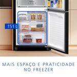 Geladeira panasonic bb65b frost free 467l inverse black glass