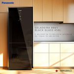 Geladeira panasonic bb65b frost free 467l inverse black glass