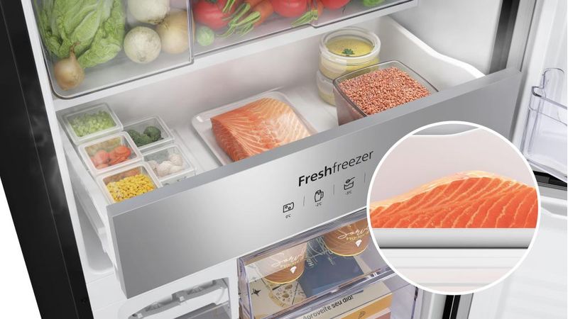 Geladeira panasonic bb65b frost free 467l inverse black glass