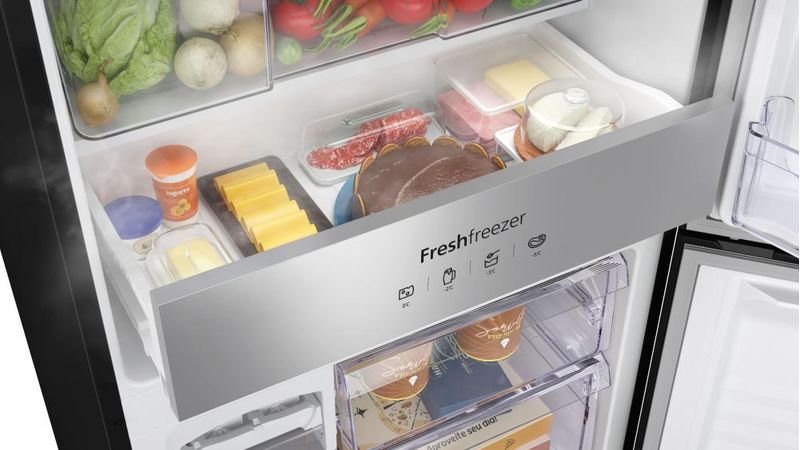 Geladeira panasonic bb65b frost free 467l inverse black glass