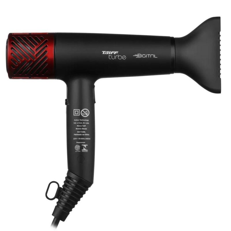 Secador Turbe Digital 2400W Preto 220V