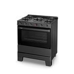 Fogão Esmaltec Ideal Super 5 Bocas Preto Mesa de Vidro Bivolt F5VAP