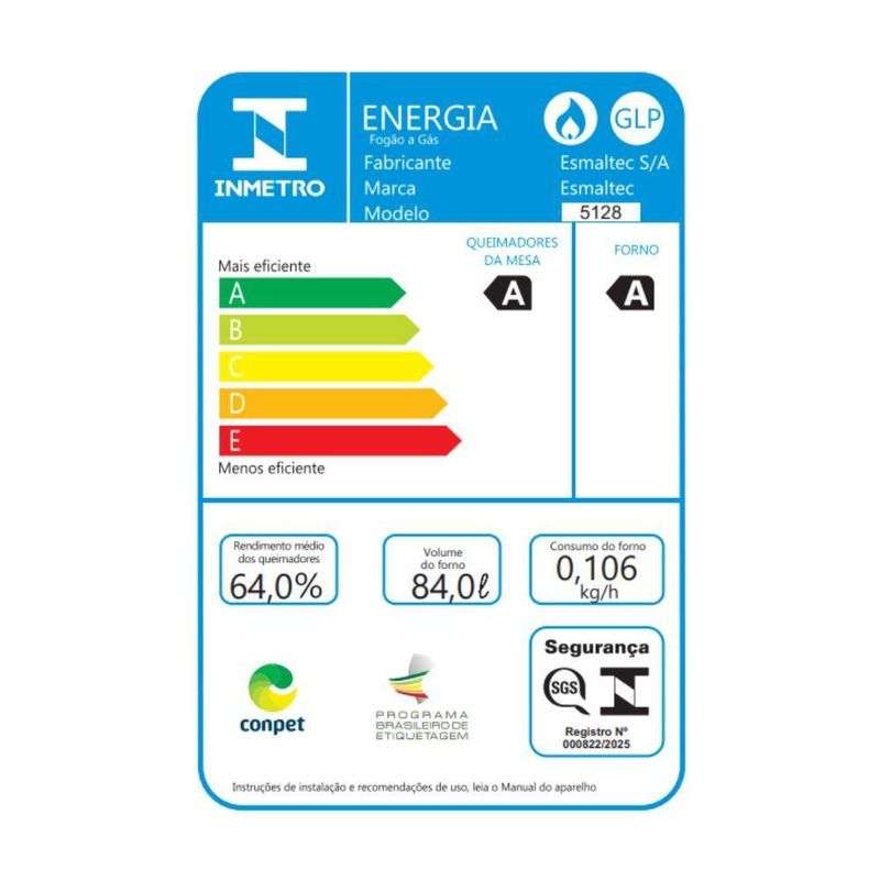 Fogão Esmaltec Ideal Super 5 Bocas Preto Mesa de Vidro Bivolt F5VAP
