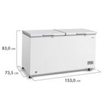 Freezer Midea Horizontal 508L 2 Porta Branco 127V (MDRC698FZD011)