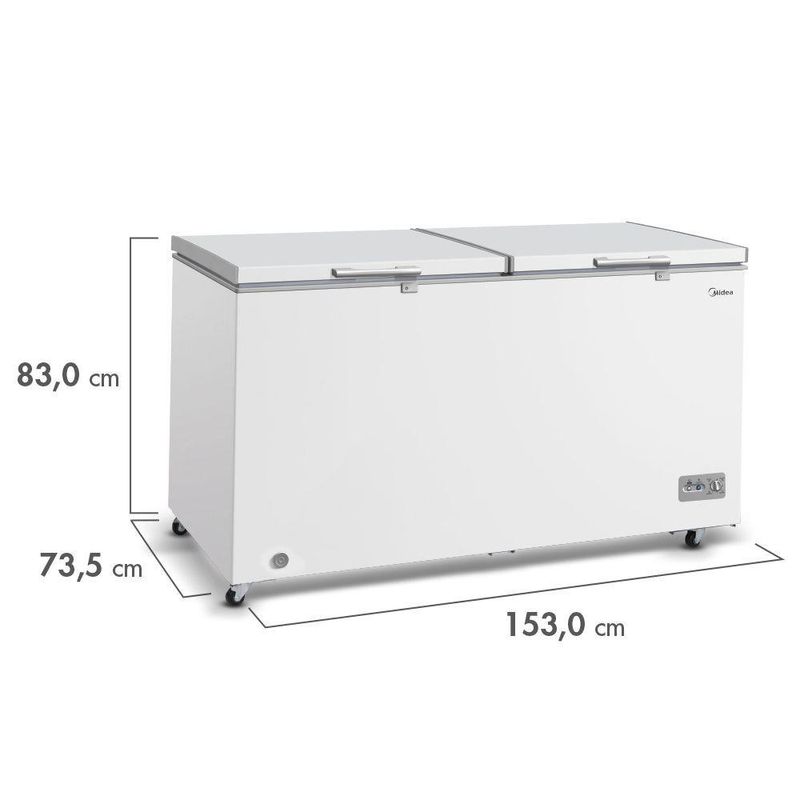 Freezer Midea Horizontal 508L 2 Porta Branco 127V (MDRC698FZD011)