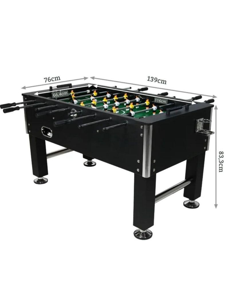 Mesa de Pebolim Ahead Sports Profissional MDF Preta Hastes Cromadas