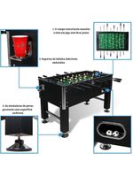 Mesa de Pebolim Ahead Sports Profissional MDF Preta Hastes Cromadas