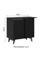 Balcão armário de cozinha de canto 1 porta preto reims madesa