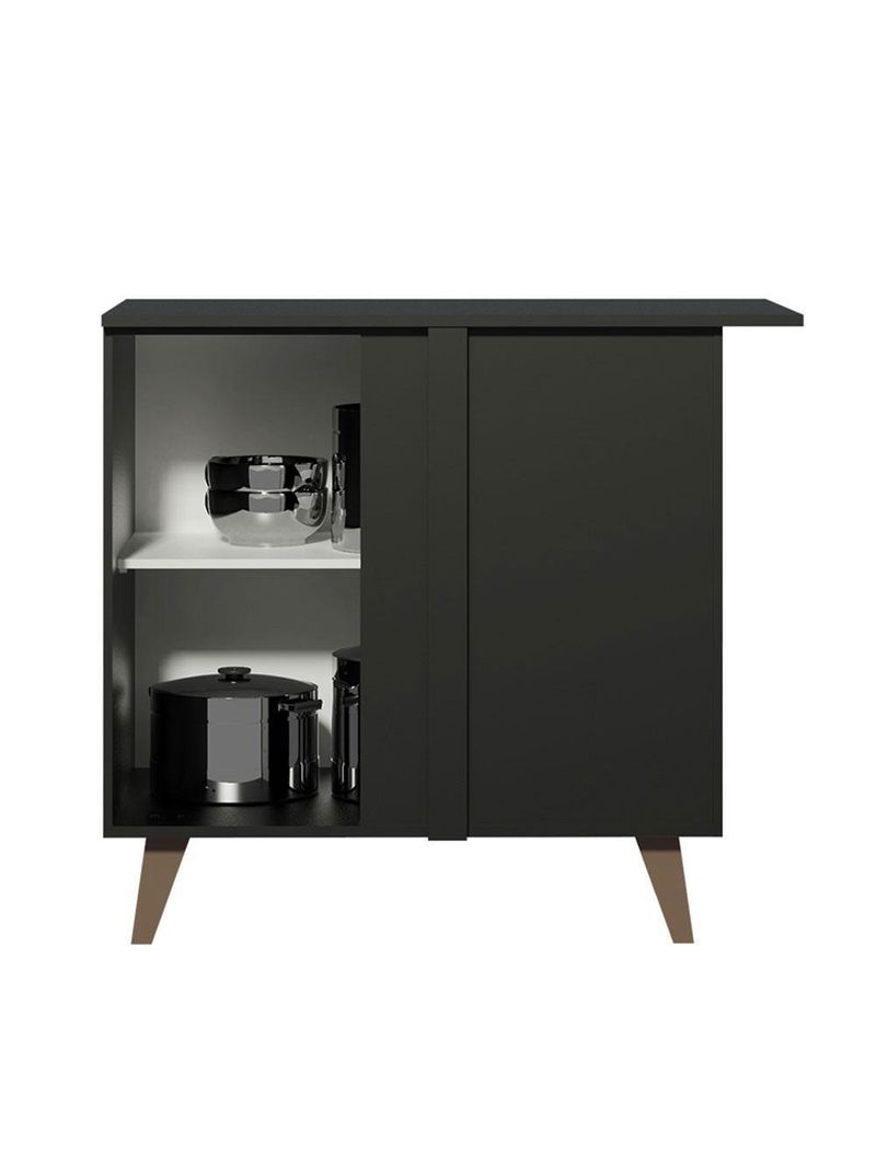 Balcão armário de cozinha de canto 1 porta preto reims madesa