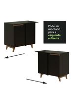 Balcão armário de cozinha de canto 1 porta preto reims madesa