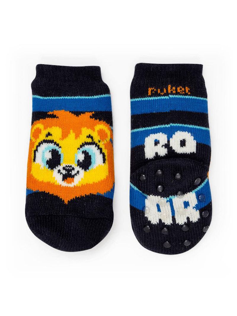 Meia botinha bebê tricot leão