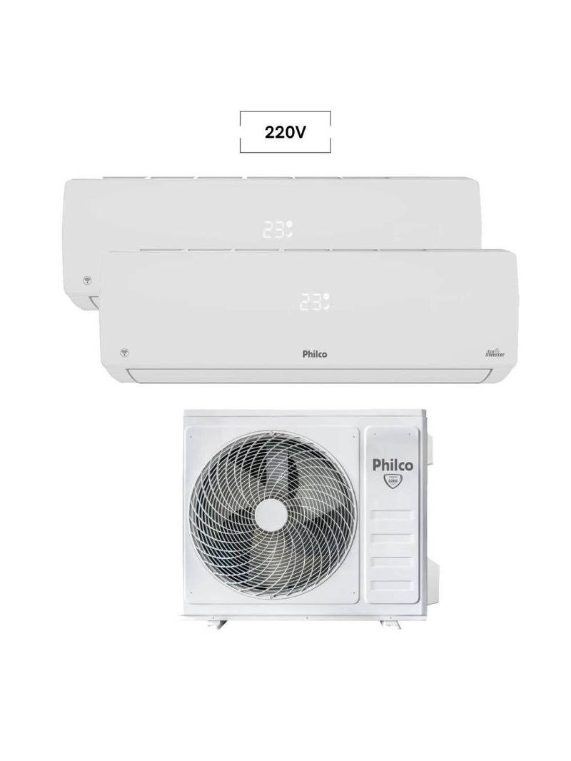 Ar Condicionado Bi Split Inverter Philco 18000 BTUs (2X9000) Quente e Frio 220V PAC18QV