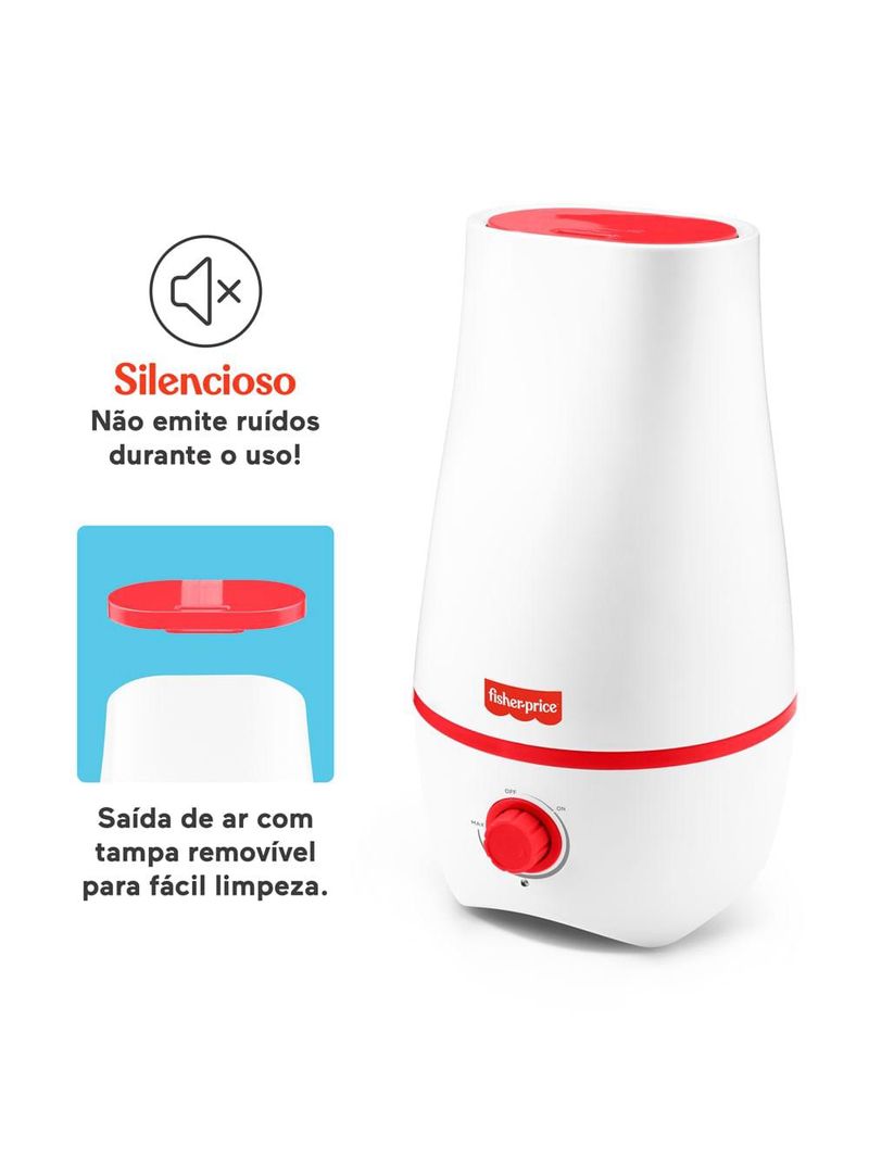 Umidificador de ar ultrassônico 2,2l bivolt automático fisher price - hc055