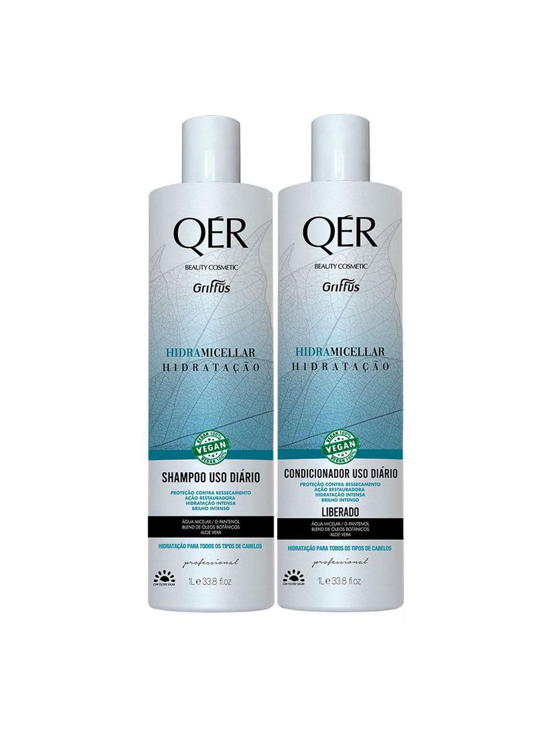 Griffus qÉr beauty cosmetics hidramicellar kit - shampoo + condicionador