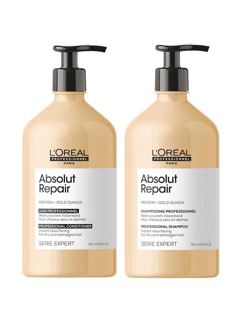 L'oréal professionnel absolut repair gold quinoa + protein kit – shampoo + condicionador
