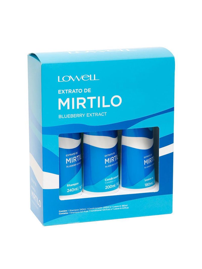 Lowell mirtilo kit – shampoo + condicionador + leave in