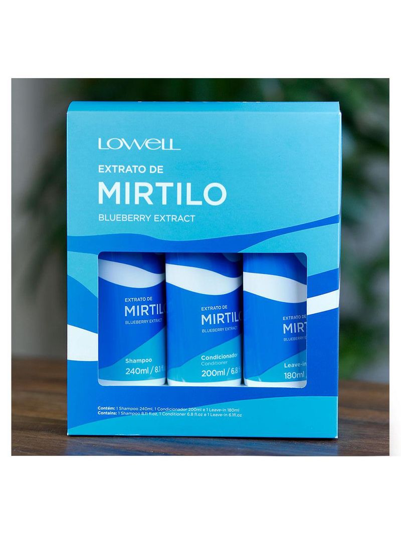 Lowell mirtilo kit – shampoo + condicionador + leave in