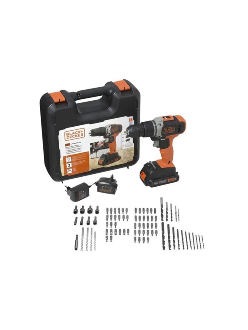 Kit parafusadeira/ furad imp (3/8) (10mm) 20v max* li-ion com 80 acessórios, 1 bat 15ah, carreg bivolt, maleta