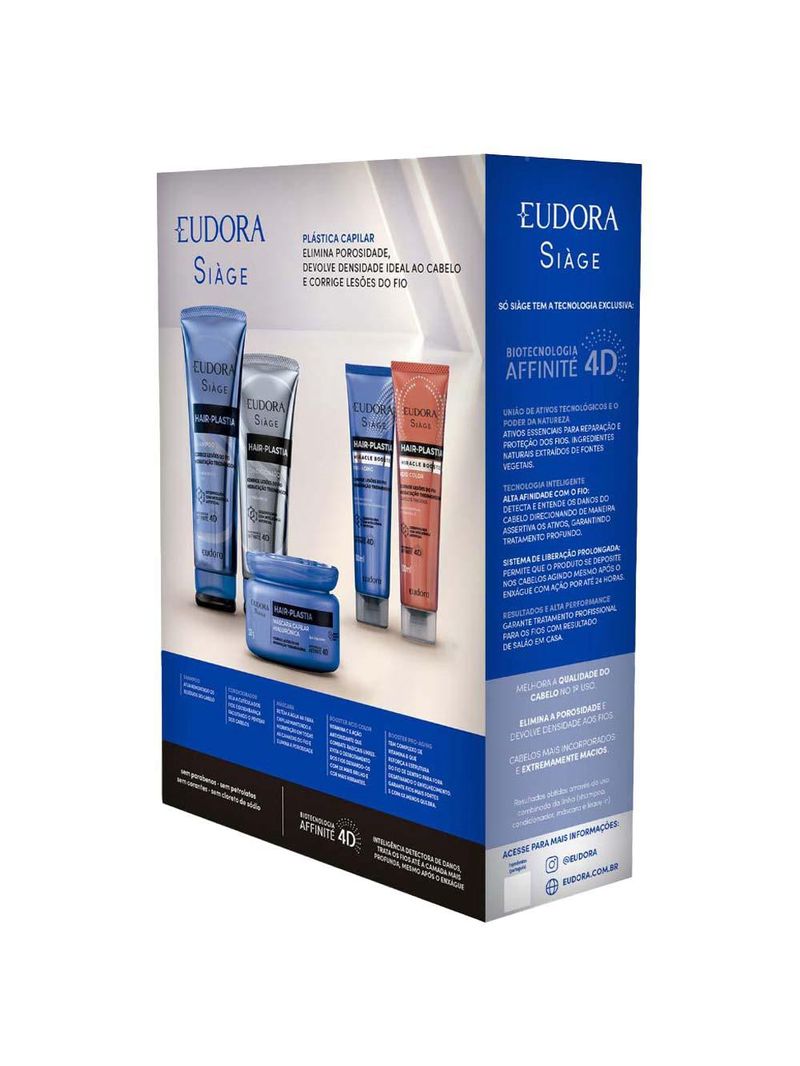 Eudora siage hair plastia kit shampoo + condicionador