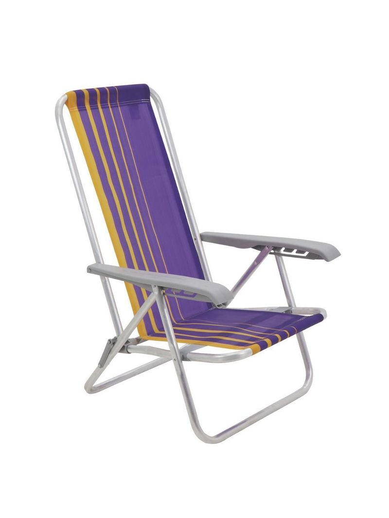 Cadeira de praia camping reclinável alumínio bali tramontina