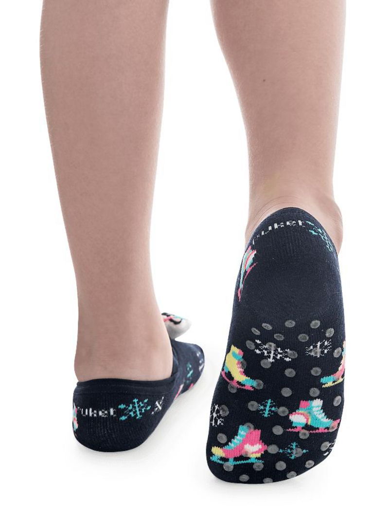 Meia sapatilha menina antiderrapante com led patins