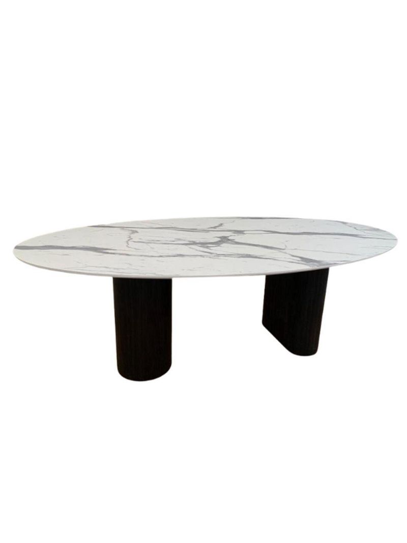 Mesa De Jantar Oval Dupla 180x100cm Madeira Ebano