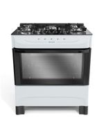 Fogão Mueller Branco 5 Bocas Com Mesa De Vidro Mfv5bb