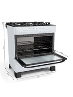 Fogão Mueller Branco 5 Bocas Com Mesa De Vidro Mfv5bb