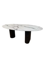 Mesa De Jantar Oval Dupla 180x100cm Madeira Ebano