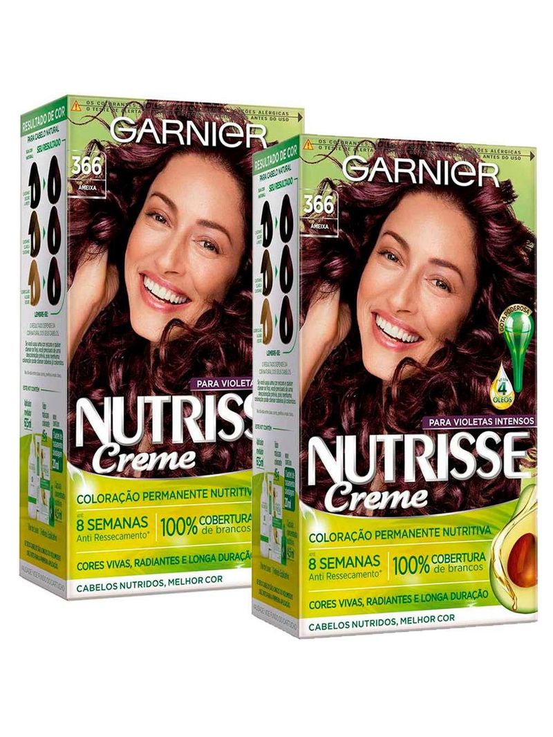 Kit garnier nutrisse - coloração 366 acaju purpura