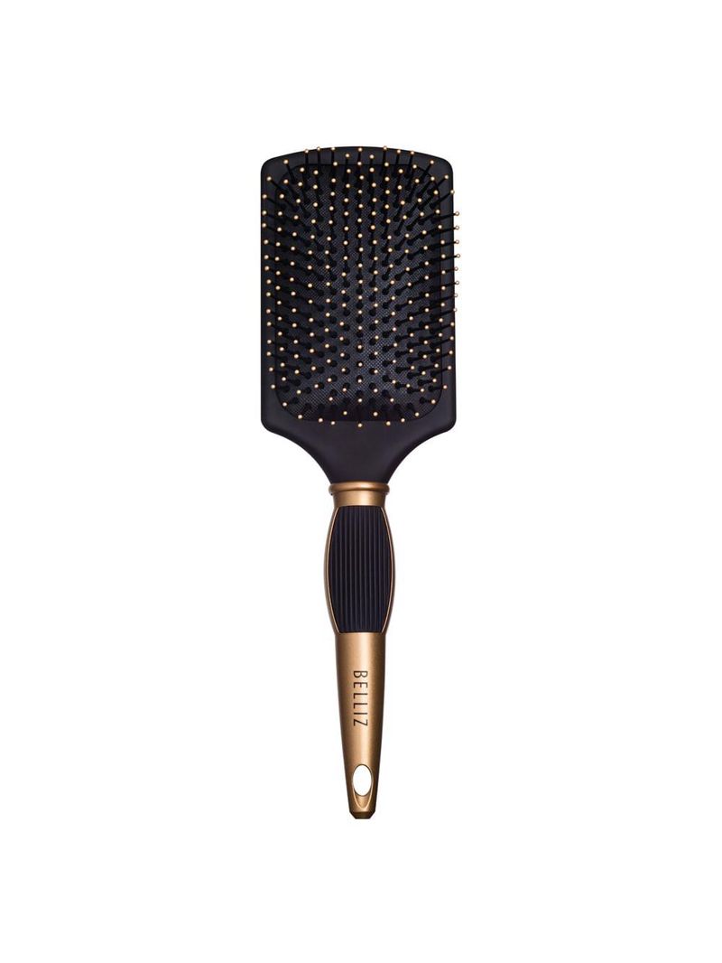 Escova de cabelo belliz - black & gold racket
