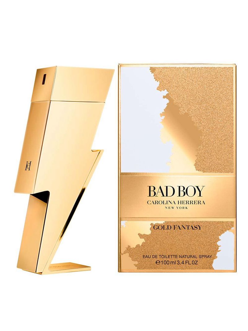 Perfume carolina herrera bad boy gold fantasy edt masculino
