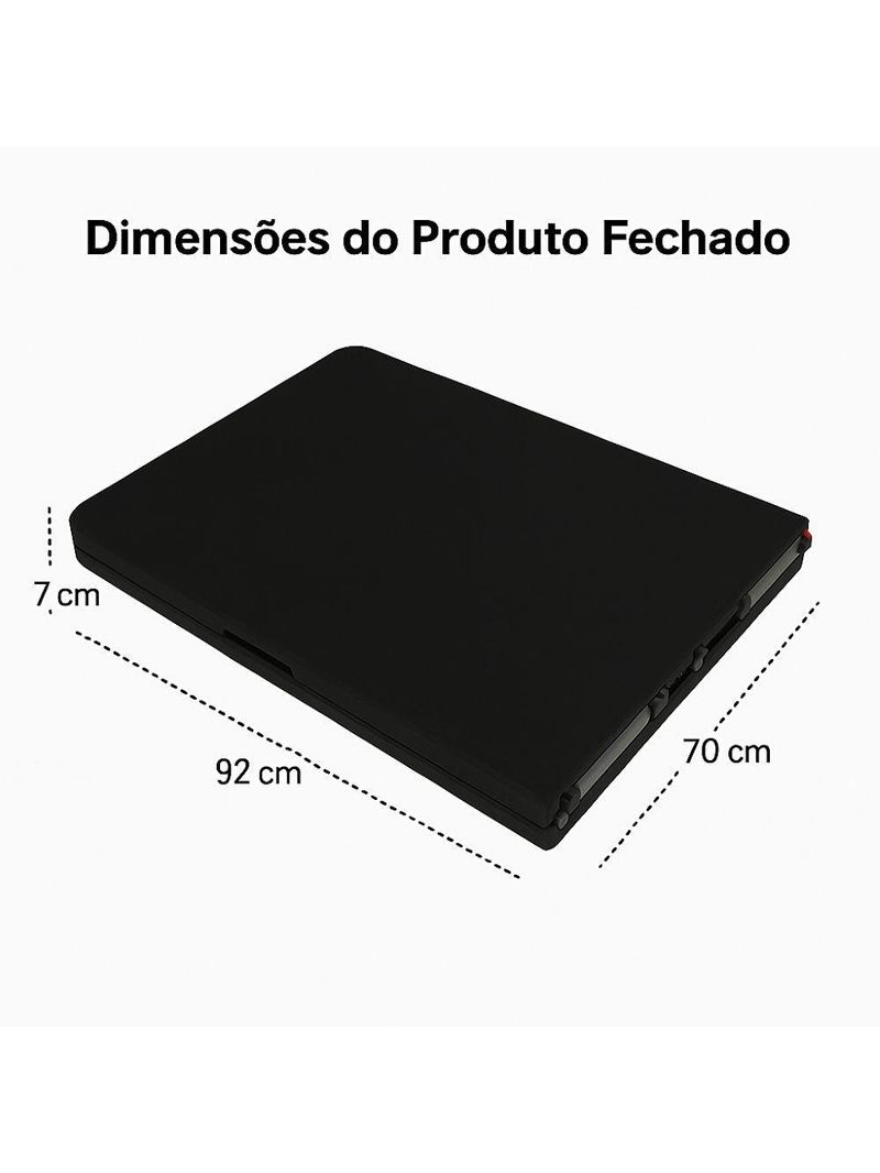 Mesa Dobrável Gallant Vira Maleta Portátil 1,80m Preto com Alça (GMD22A01A-PT)