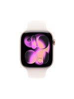 Apple watch series 11 gps 46mm ouro rosa pulseira p/m esportiva blush-clara