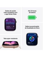 Apple watch series 11 gps 46mm ouro rosa pulseira p/m esportiva blush-clara