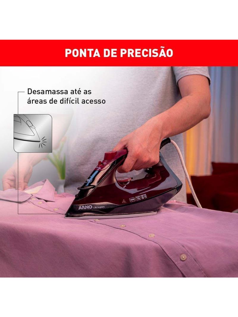 Ferro De Passar A Vapor Arno Ultragliss Vinho FMV 110V