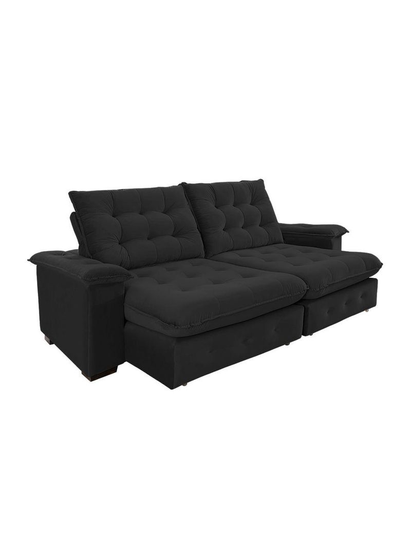 Sofá Coliseu 200m Retrátil E Reclinável Super Pillow Preto