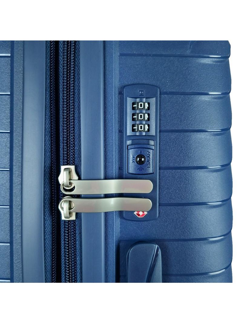 Mala média 23kg lansay azul expansível linha orium rodas 360° tsa