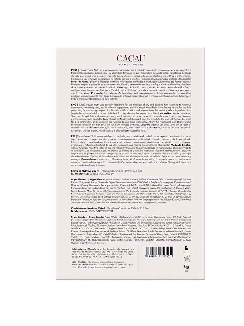 Richée professional cacau power nutri kit - shampoo + condicionador
