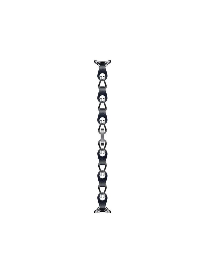 Bracelete Trancado De Metal Para Xiaomi Smart Band 8 Preto