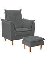 Poltrona Decorativa Sala De Estar Quarto Leitura Paris Suede Cinza