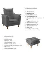 Poltrona Decorativa Sala De Estar Quarto Leitura Paris Suede Cinza